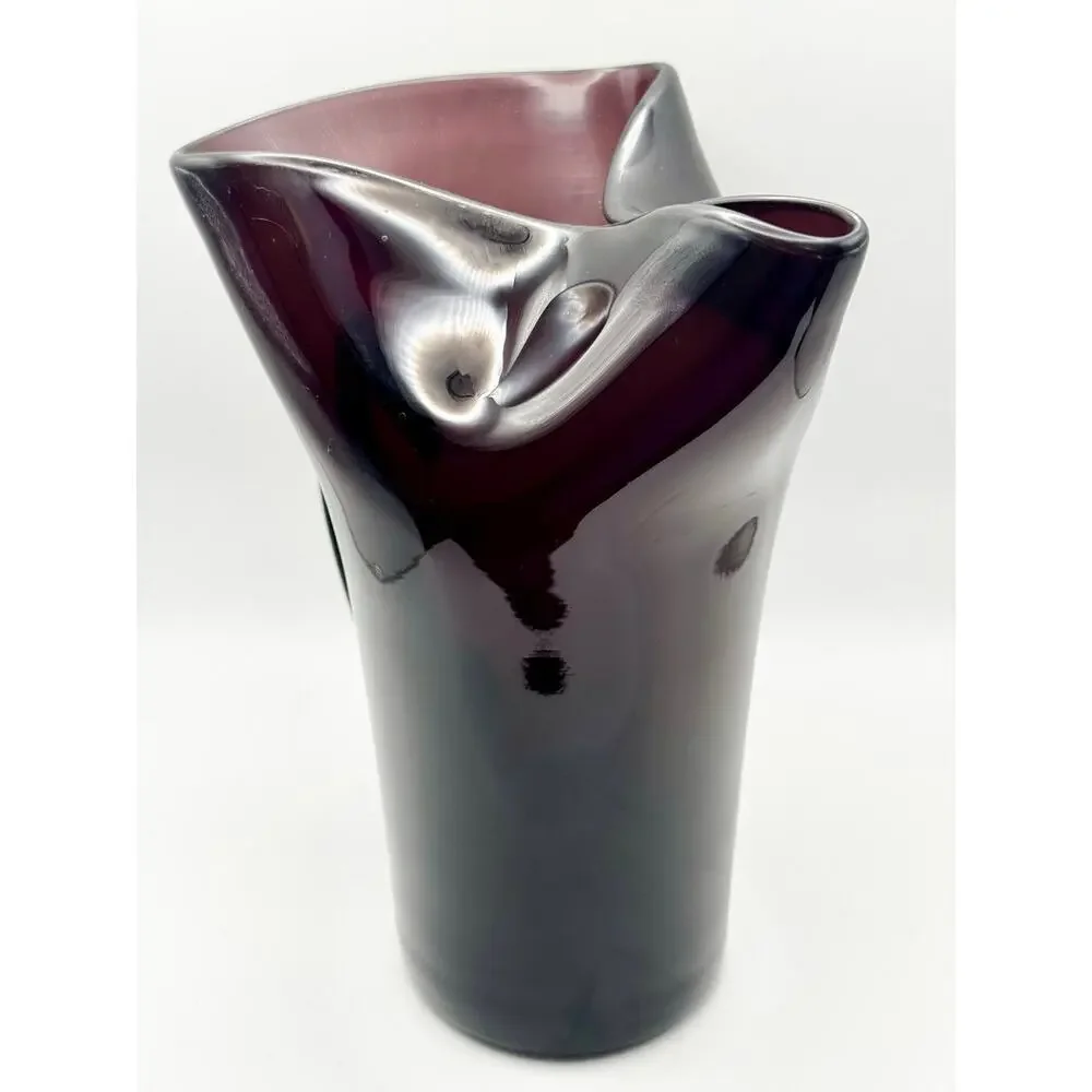 Vintage Plum Colored Art Glass Pitcher 9